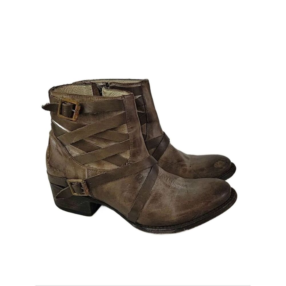 Freebird By Steven Sammi Brown Leather Ankle Boots